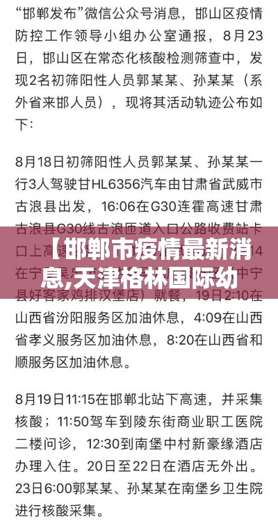 【邯郸市疫情最新消息,天津格林国际幼儿园学费】 【邯郸市疫情最新消息,天津格林国际幼儿园学费】